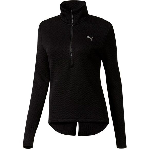 PUMA Nocturnal Black 3/4 Zip Athletic Pullover S - Picture 1 of 9